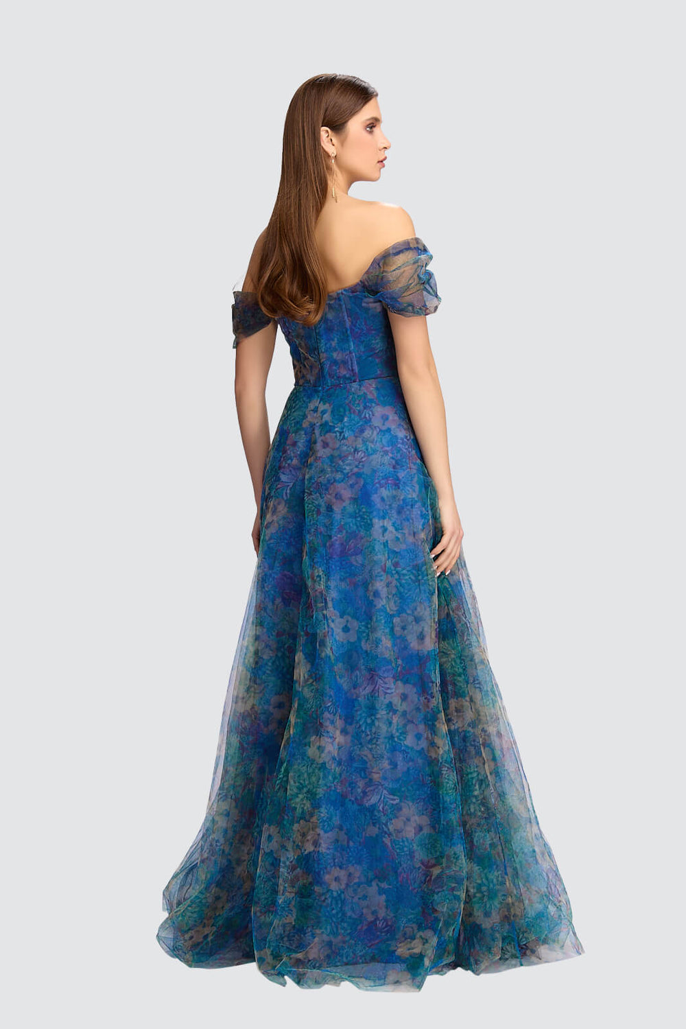 Enchanted Bloom Off-Shoulder Floral Gown-1