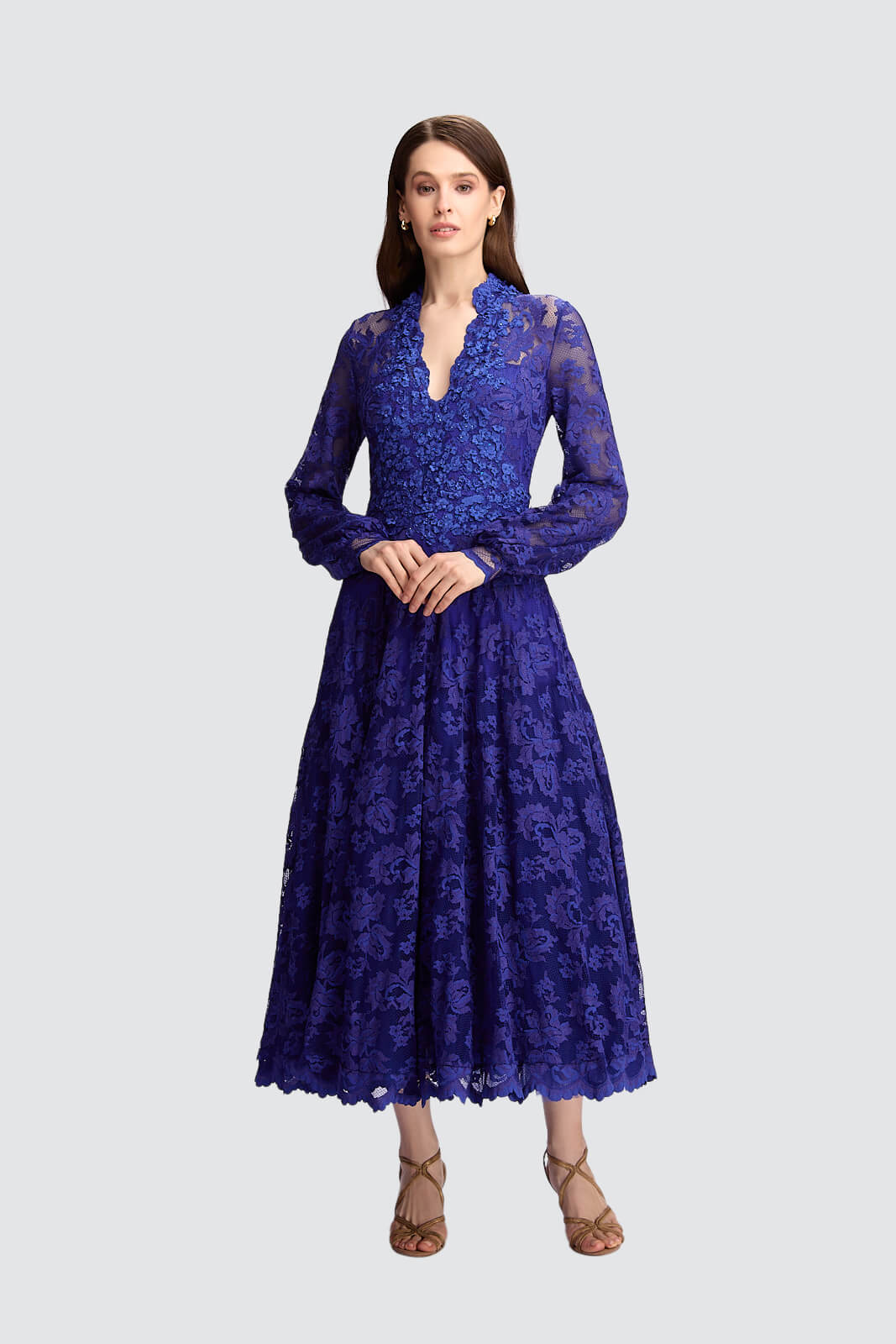 Elegance Lace Midi Dress-0