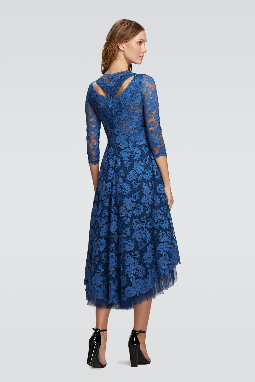 Elegant Double Cut Out Dress with Tulle-1
