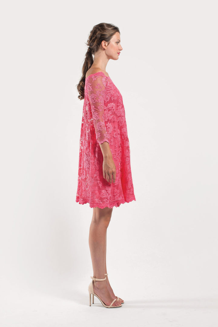 Off Shoulder Short Lace Dress-2