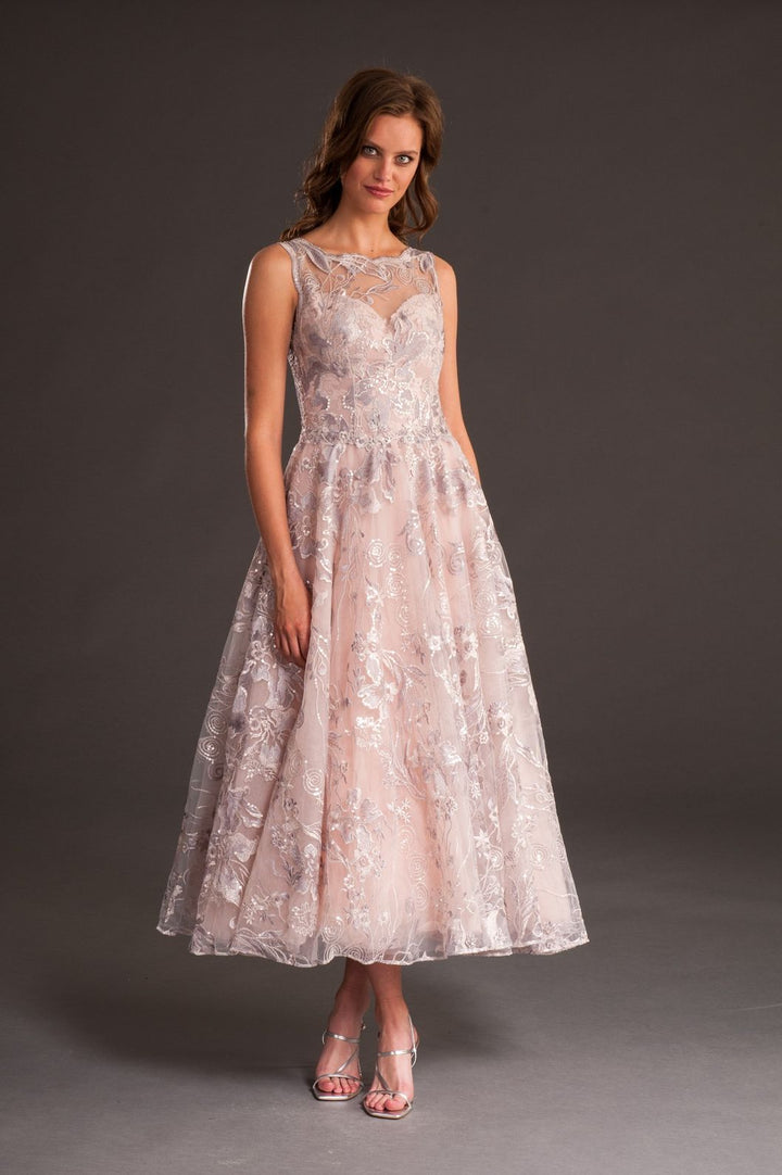 Romantic A-Line Midi Dress-0