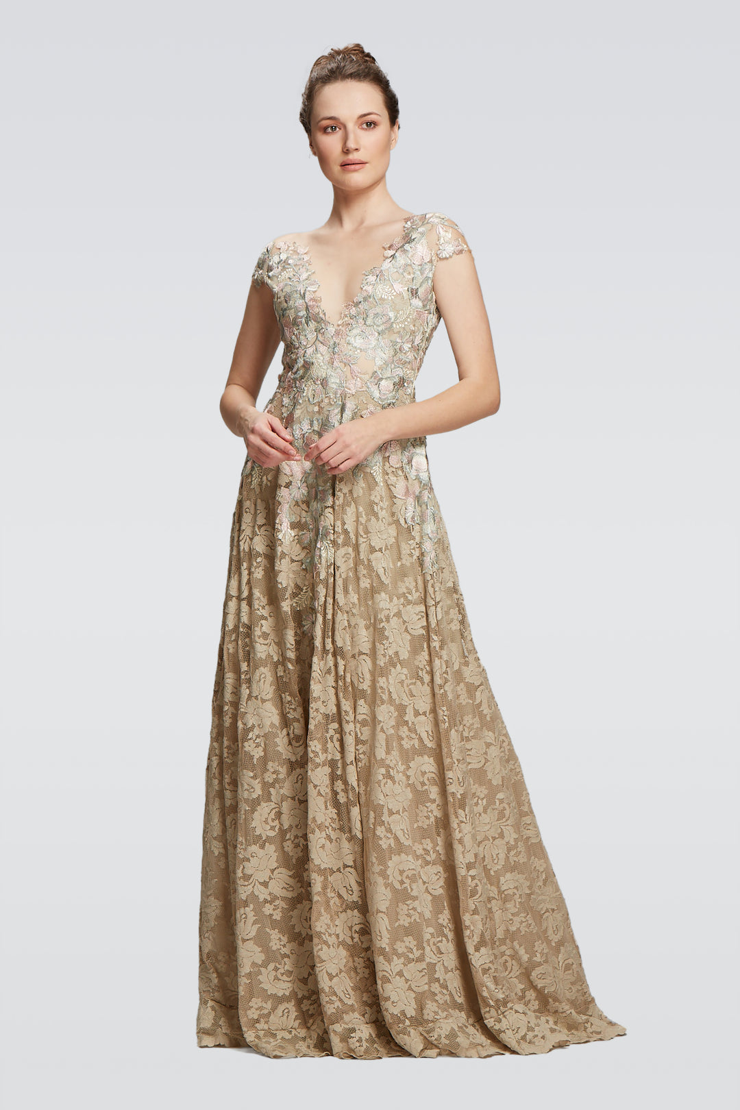 Elegant Long Gown with Deep Backline-0