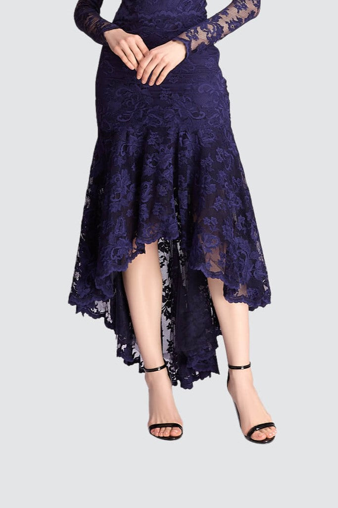 Lace High-Low Skirt-0
