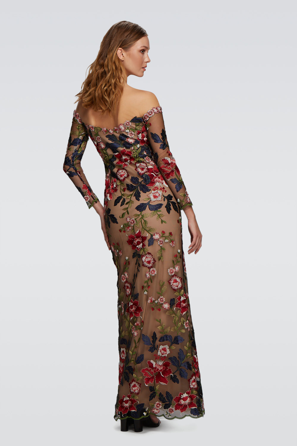 Embroidered Off-Shoulder Gown-1