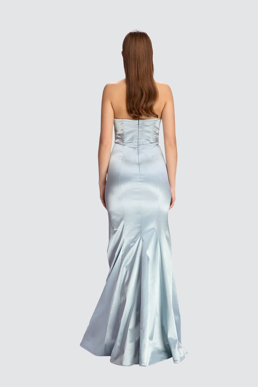 Satin Gown with Crystal Embellishment-1