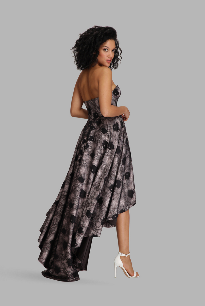 Corset high-low frill dress-1