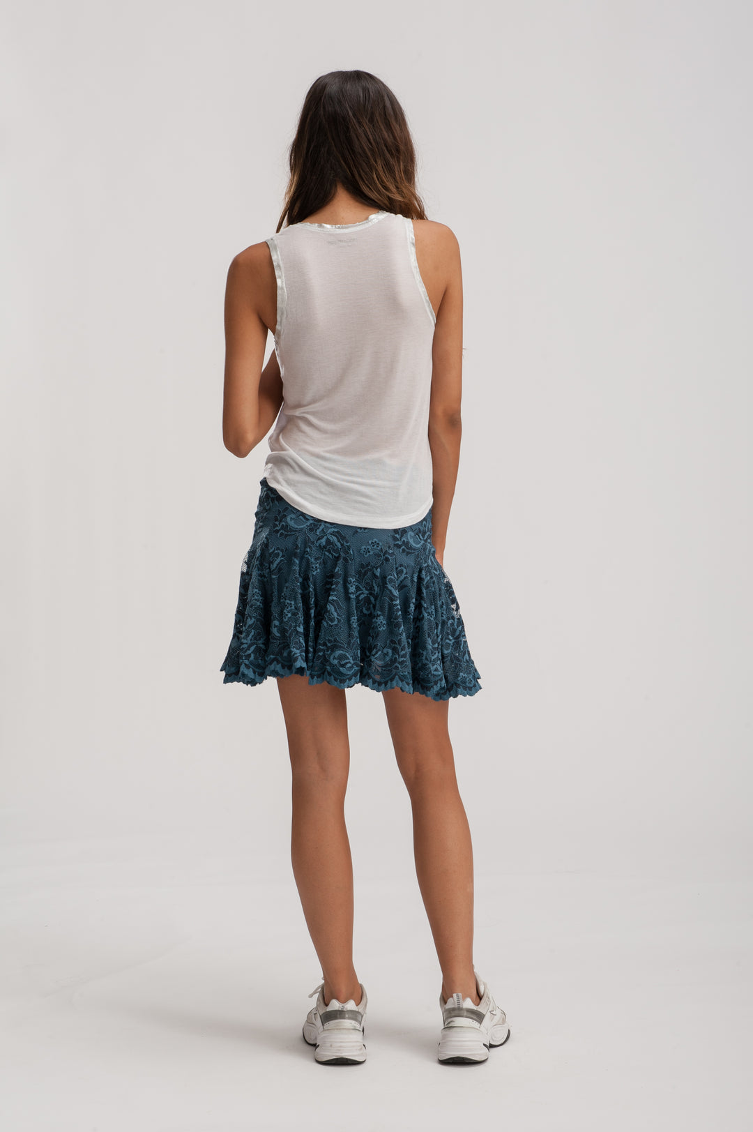 Mini Flared Lace Skirt-5