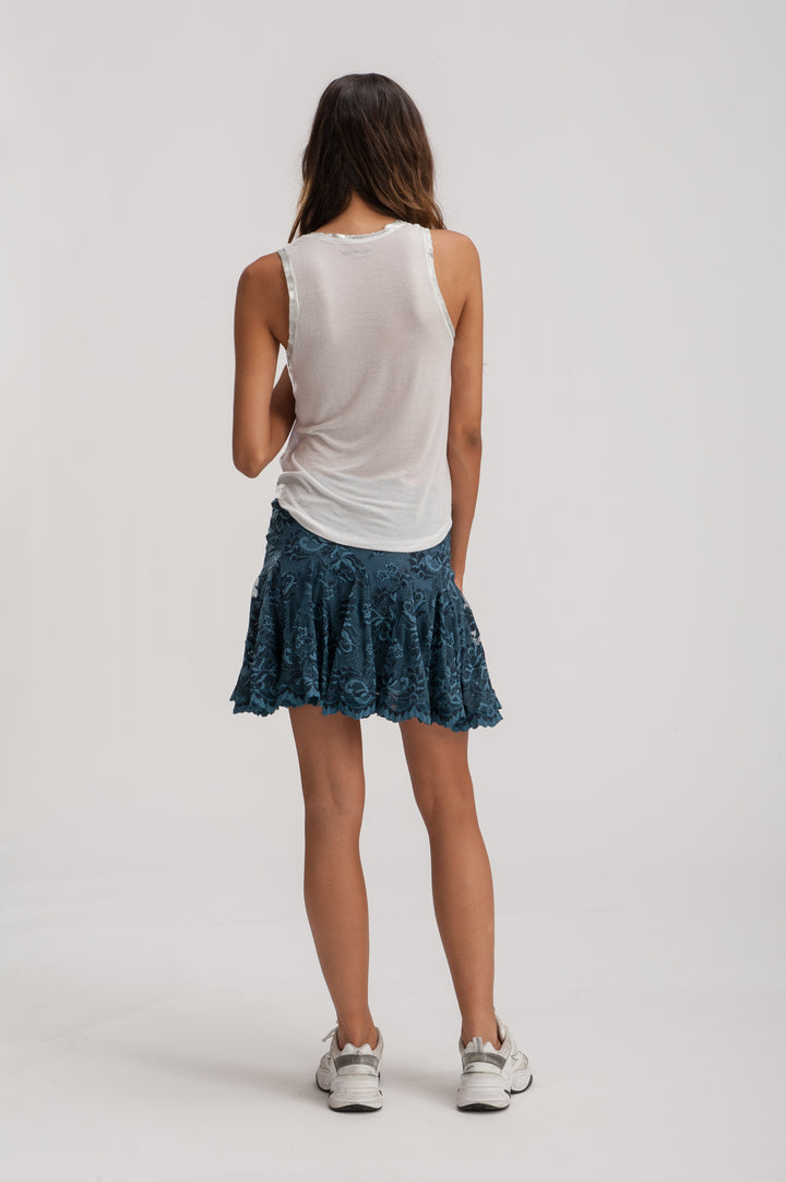 Mini Flared Lace Skirt-5