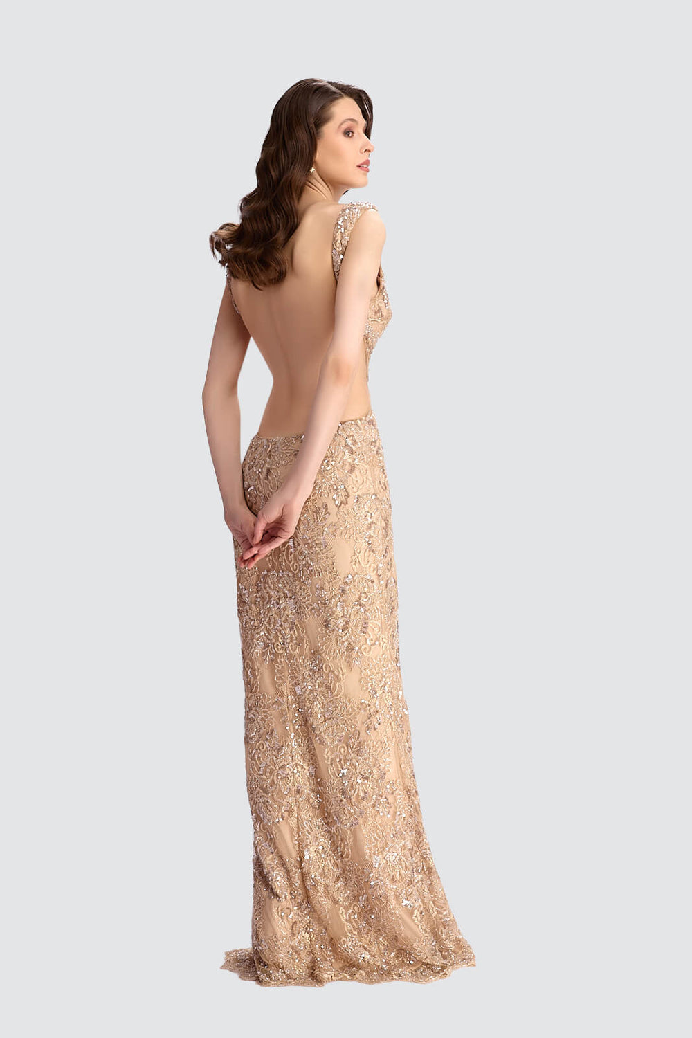 Champagne Embellished Gown-1