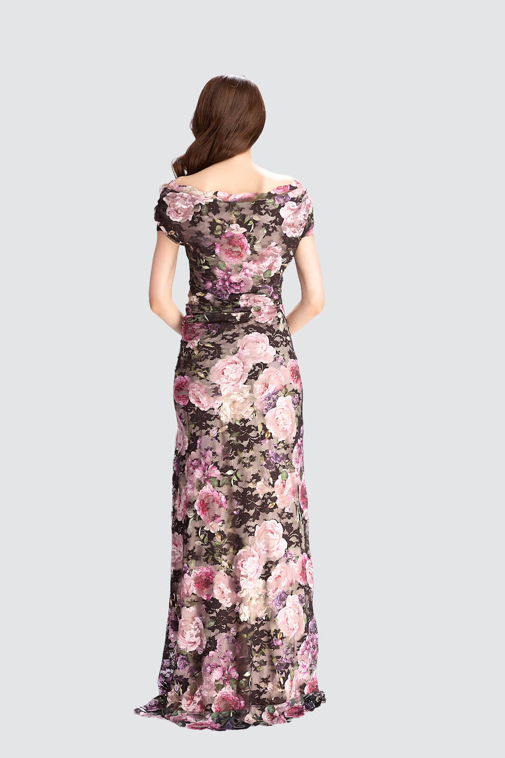 Floral Off-Shoulder Lace Gown-1