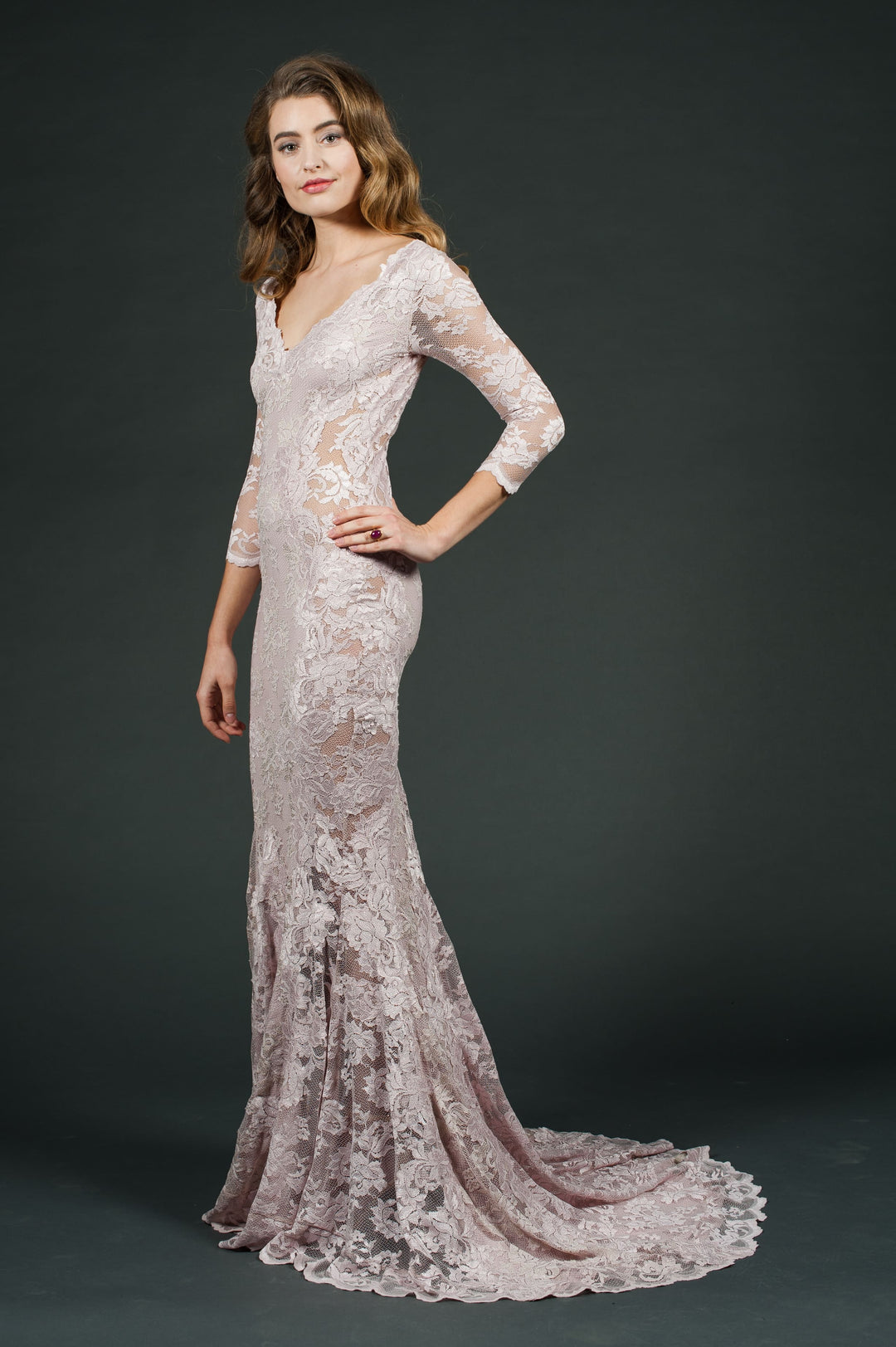 Elegant Lace Evening Gown-2