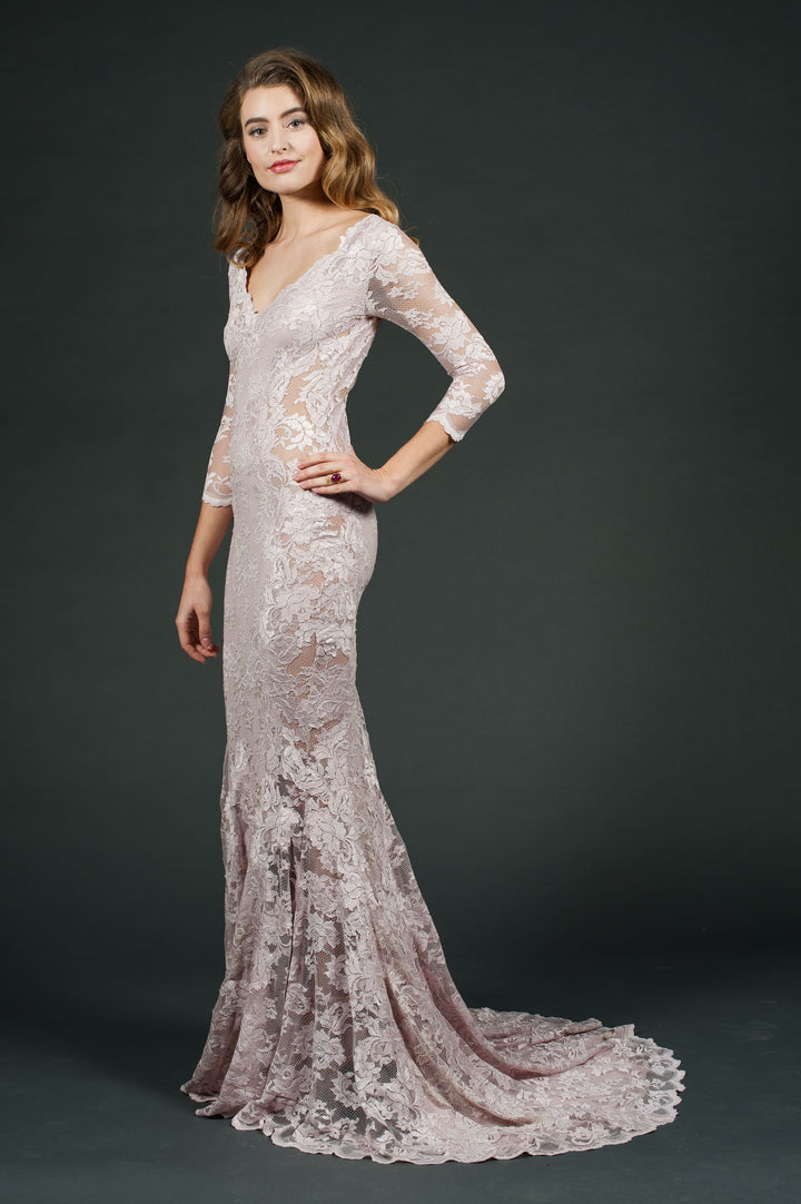 Elegant Lace Evening Gown-2