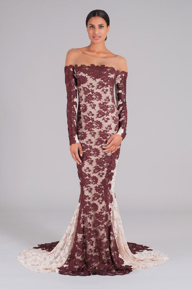 Ethereal Off-Shoulder Mermaid Gown with Illusion Tulle-0