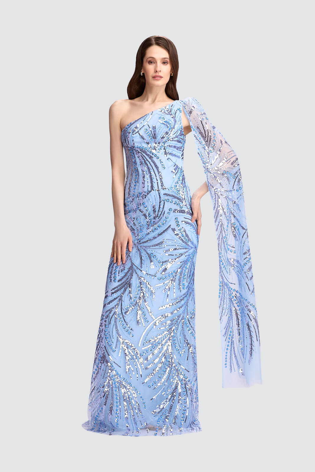 Celestial Elegance One-Shoulder Gown-0