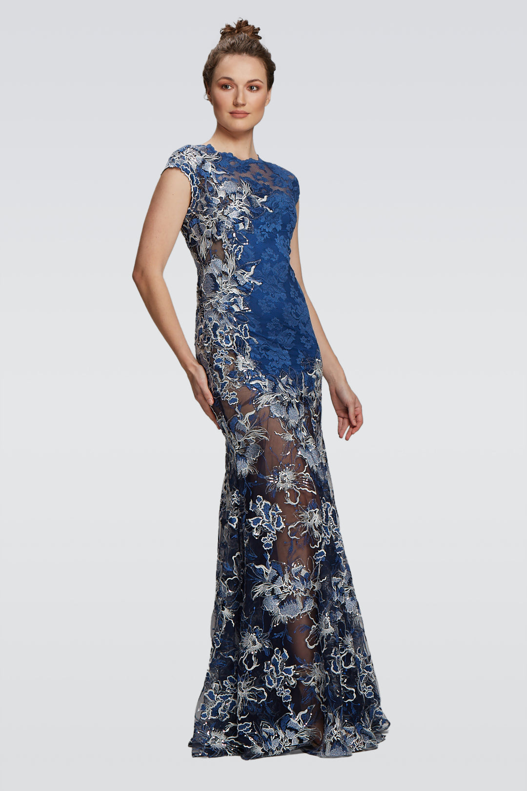 Evening Victoria Blue Sheer Gown-0