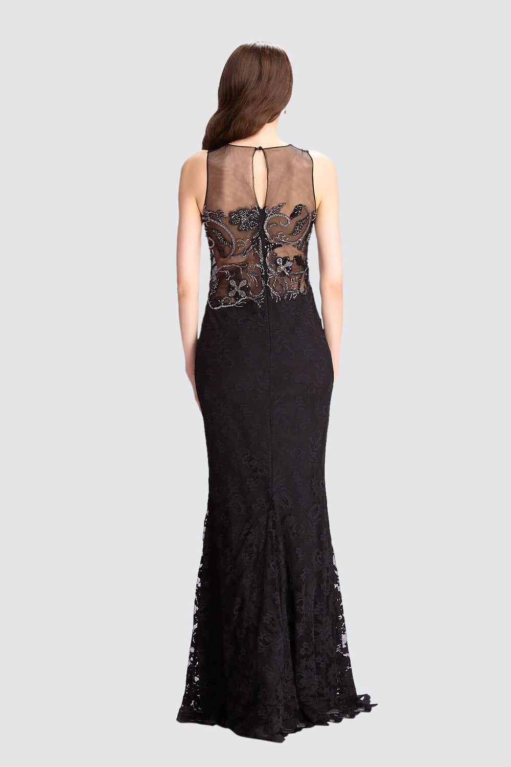Illusion Embellished Lace Gown-1