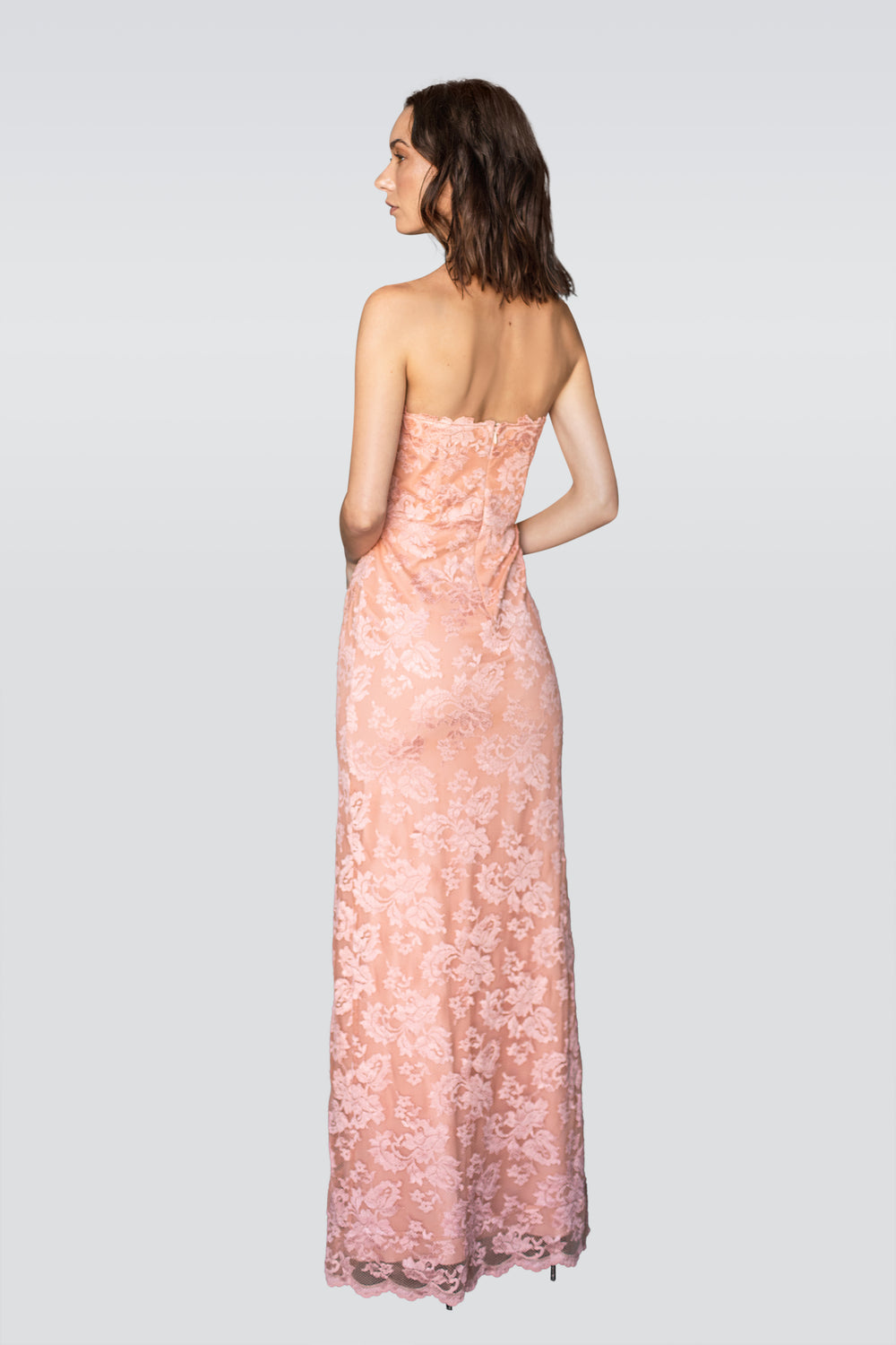Off-Shoulder Guava Slit Dress-1