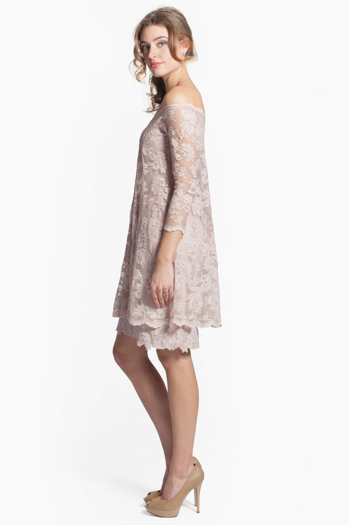 Off Shoulder Short Lace Dress-8