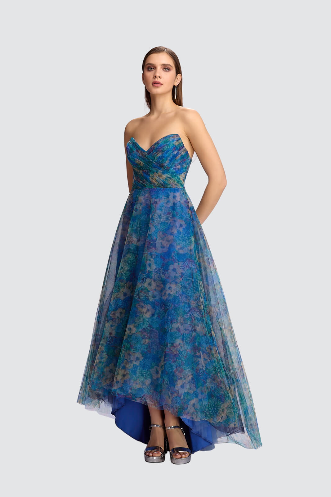Strapless High-Low Tulle Gown-0