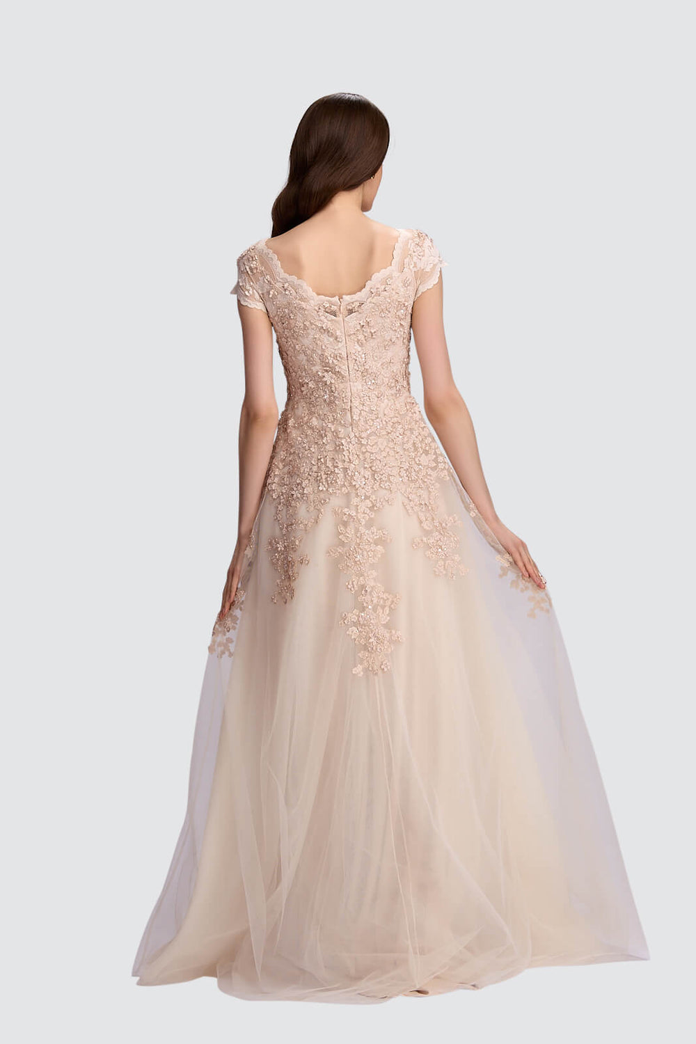 Ethereal Almond Lace Gown-1