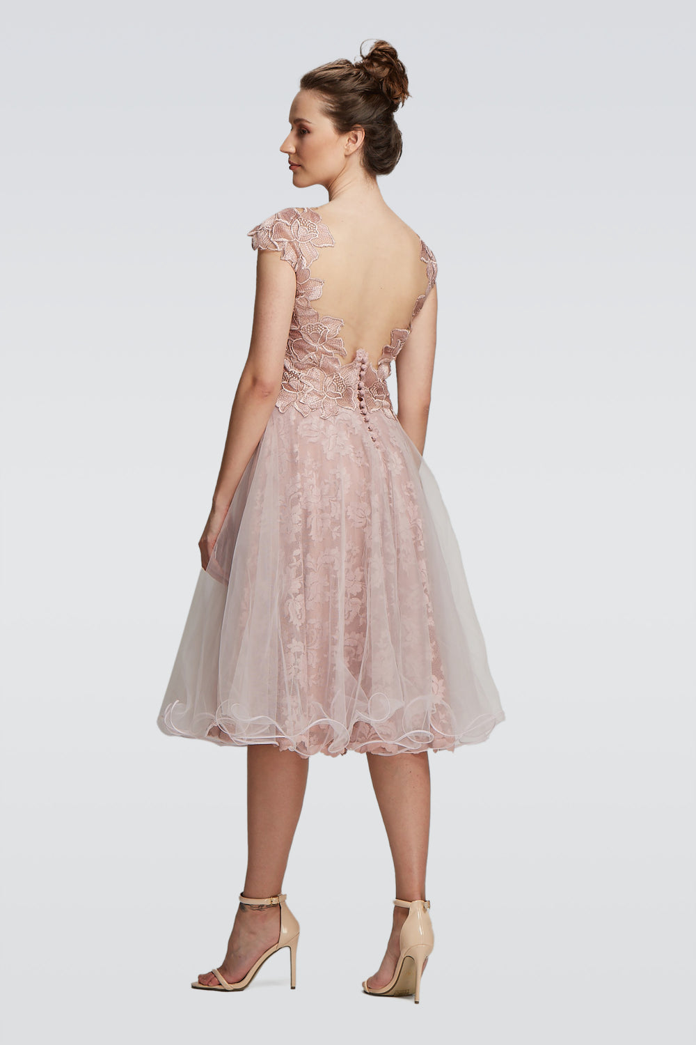 Deep Neckline Layered Dress-1