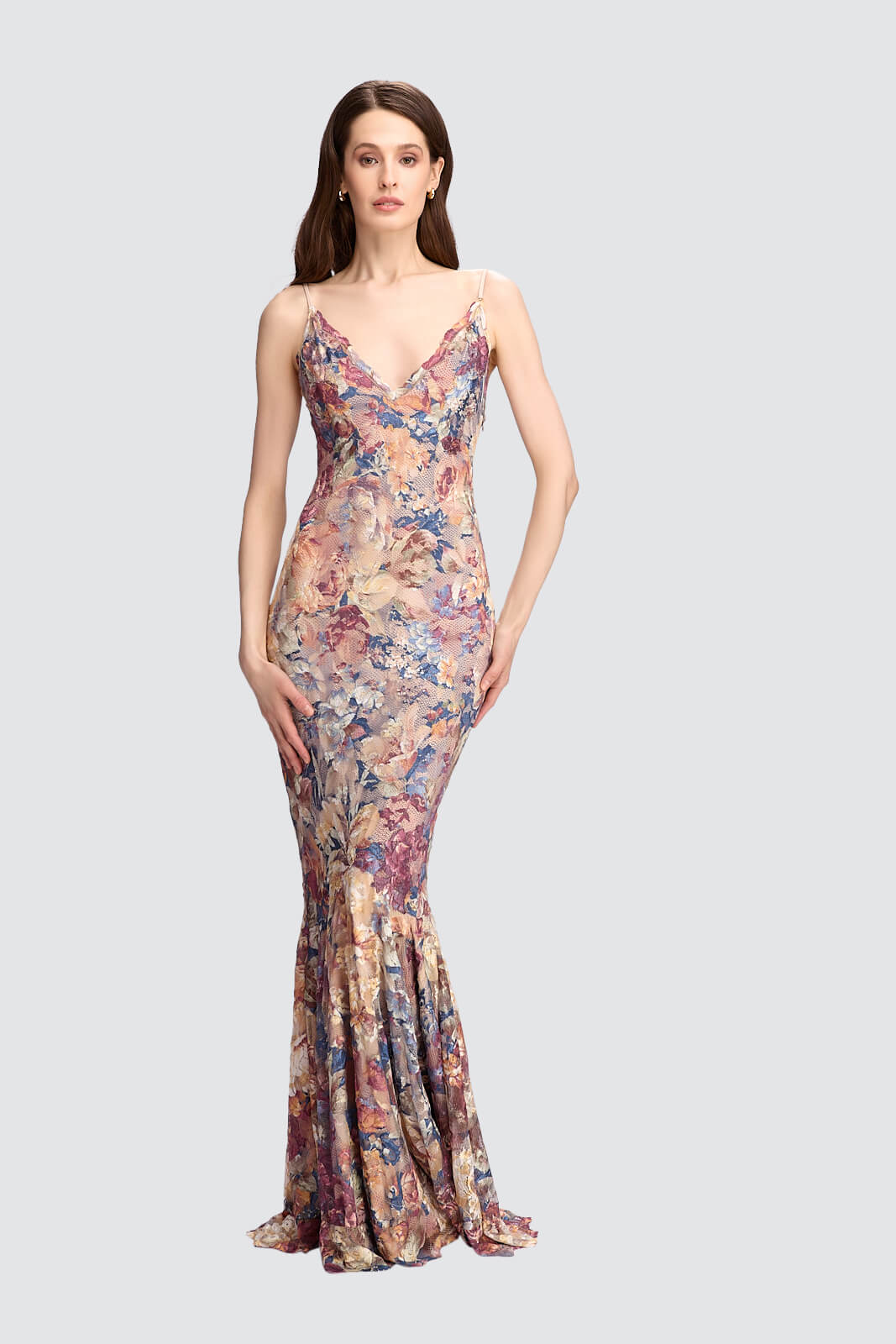 Floral Lace Mermaid Gown-0
