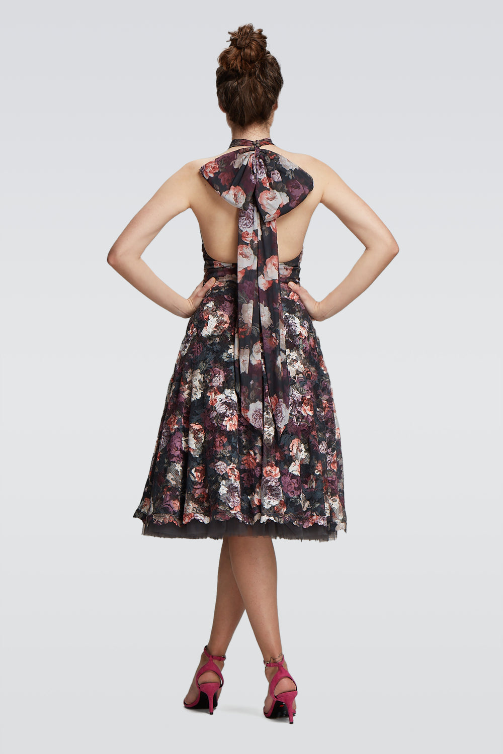 Haltered Dress with Soft Stretch Tulle-1