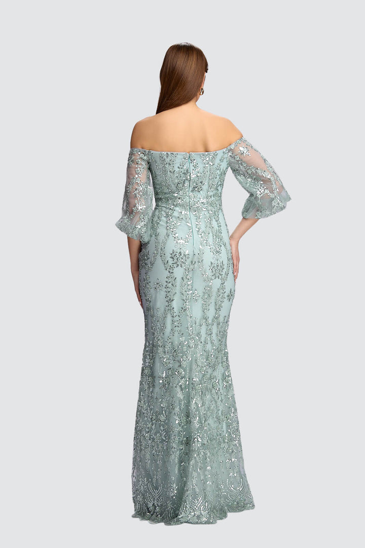 Enchanted Sage Off-Shoulder Gown-1
