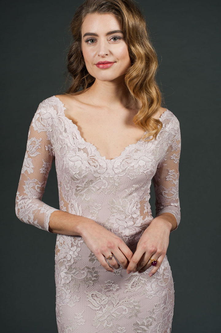 Elegant Lace Evening Gown-3