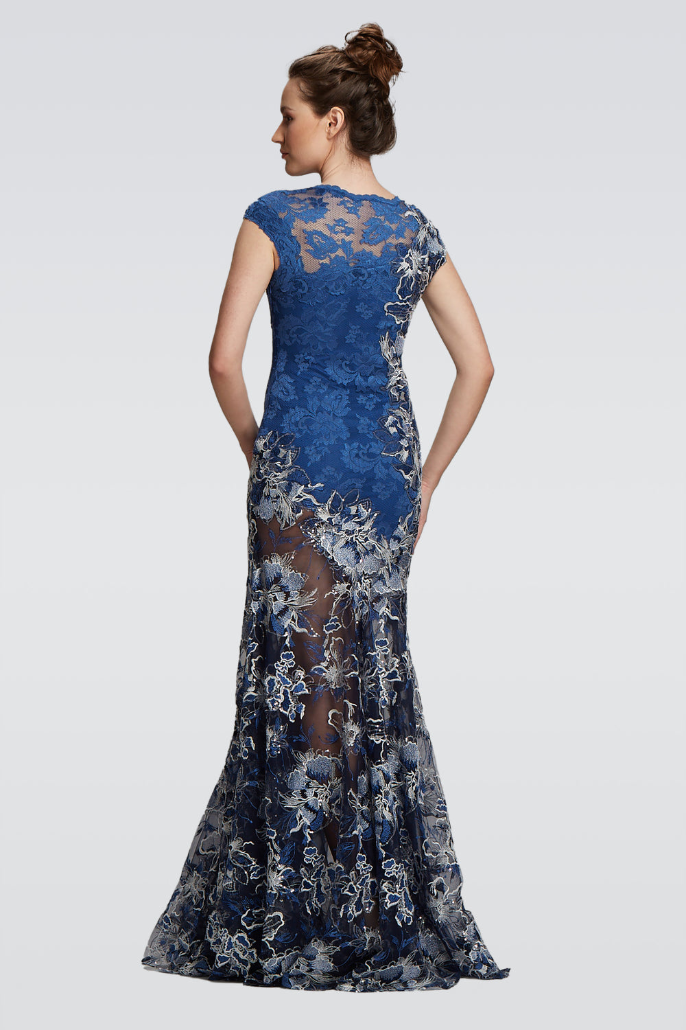 Evening Victoria Blue Sheer Gown-1