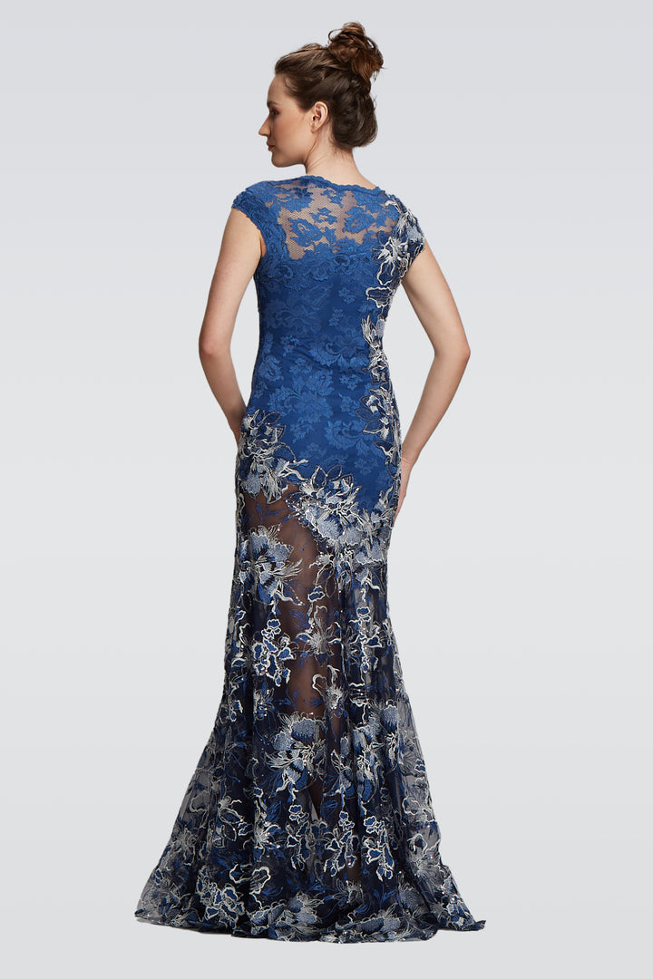 Evening Victoria Blue Sheer Gown-1