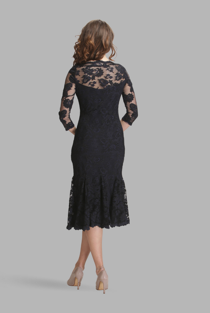 Sheer waist fit & flare dress-1