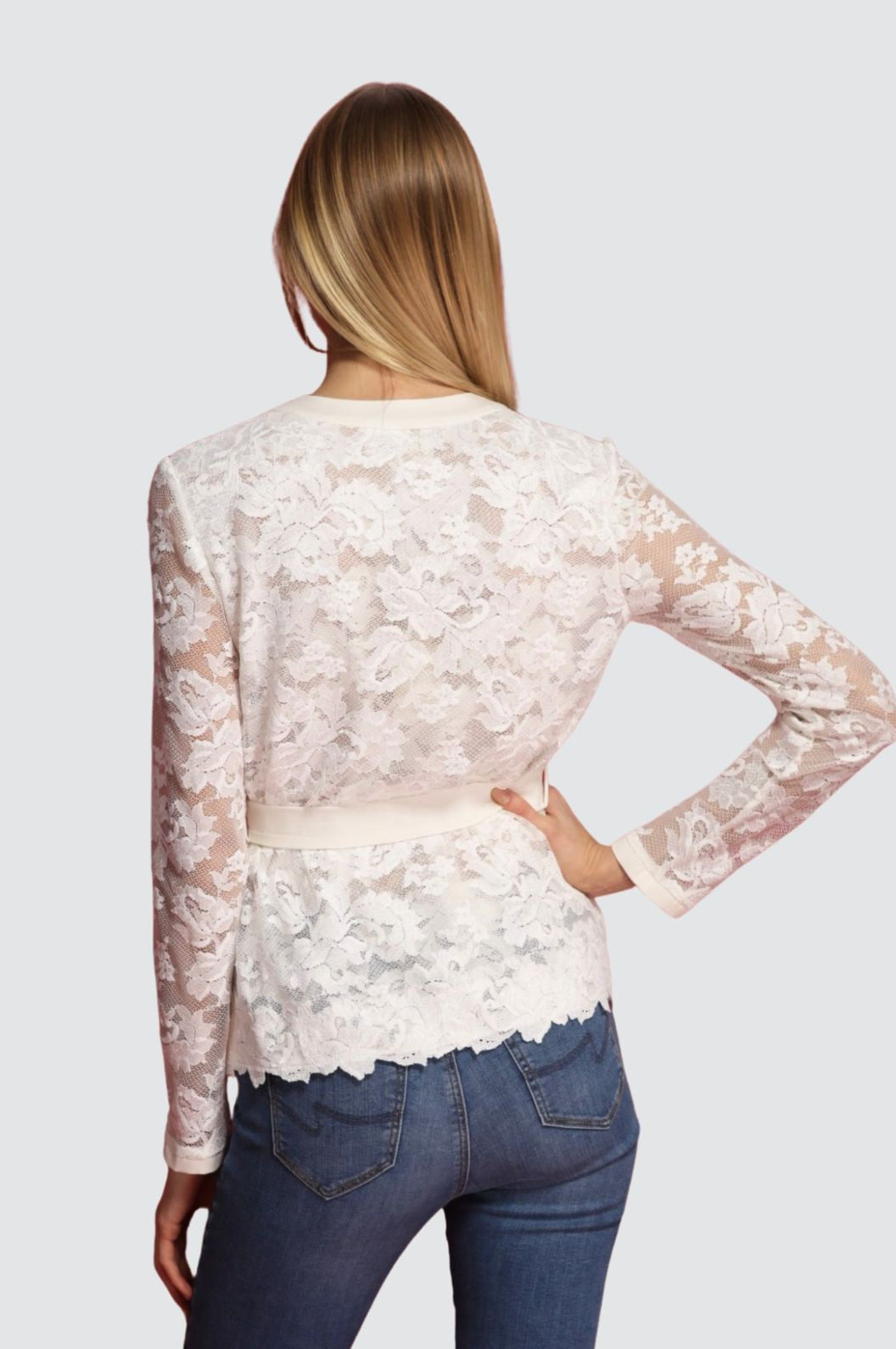 Lace Cardigan with Belt