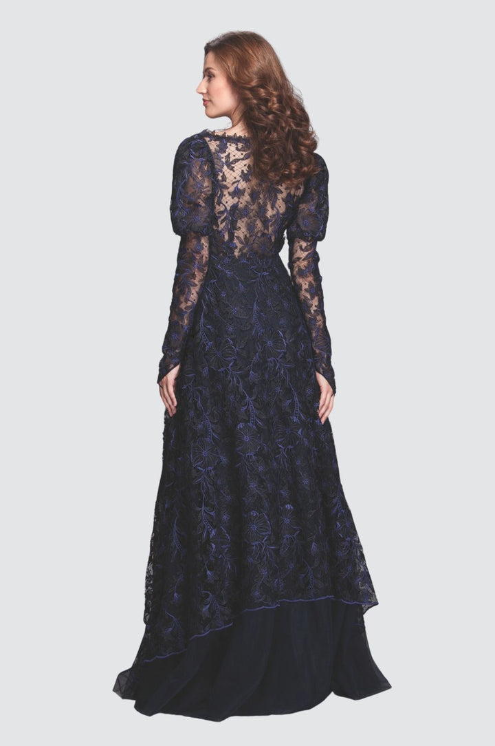 V-Neck Embroidery Gown
