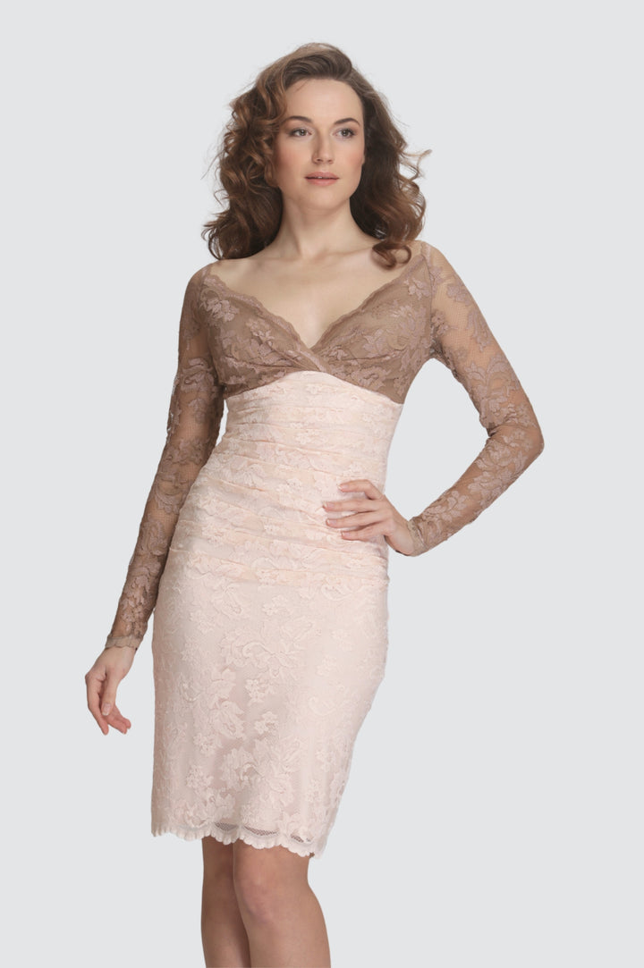 Deep Neck Ruched Waist Dress
