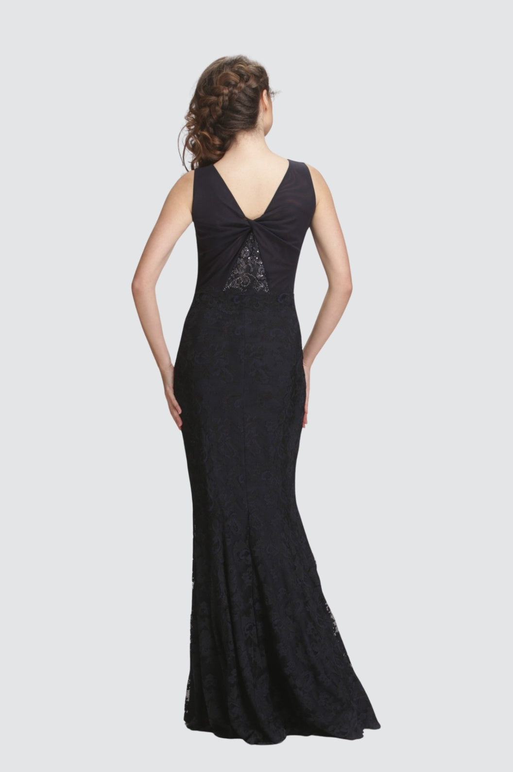 Lace & Tulle Mermaid Gown with Beaded Trimming