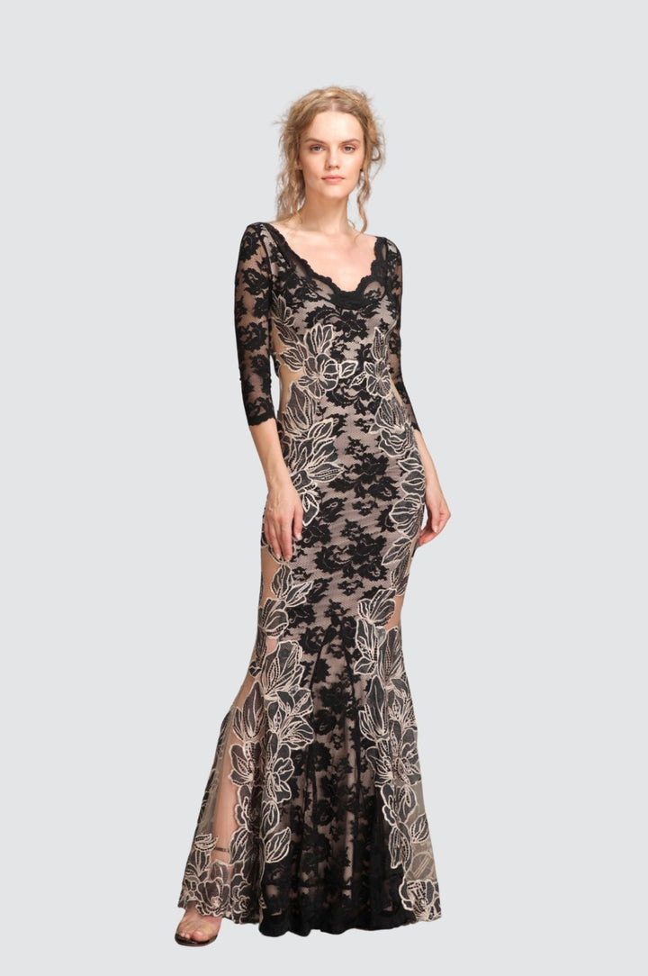 Black Mesh Gown