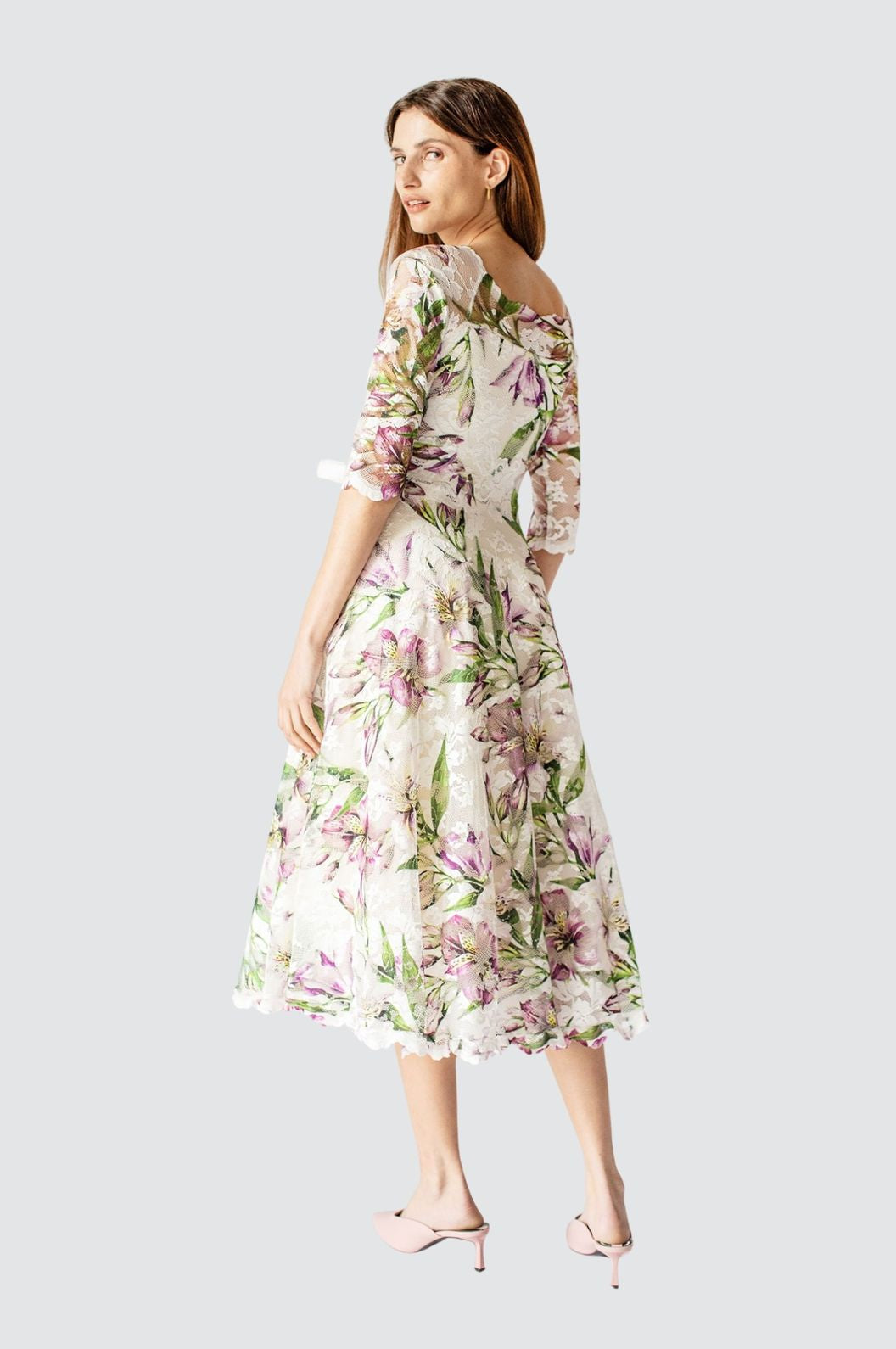 Flowery A-line Dress