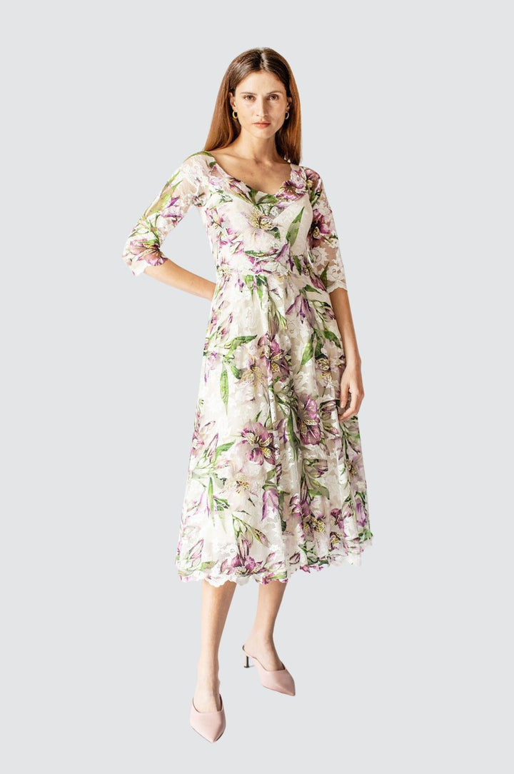 Flowery A-line Dress