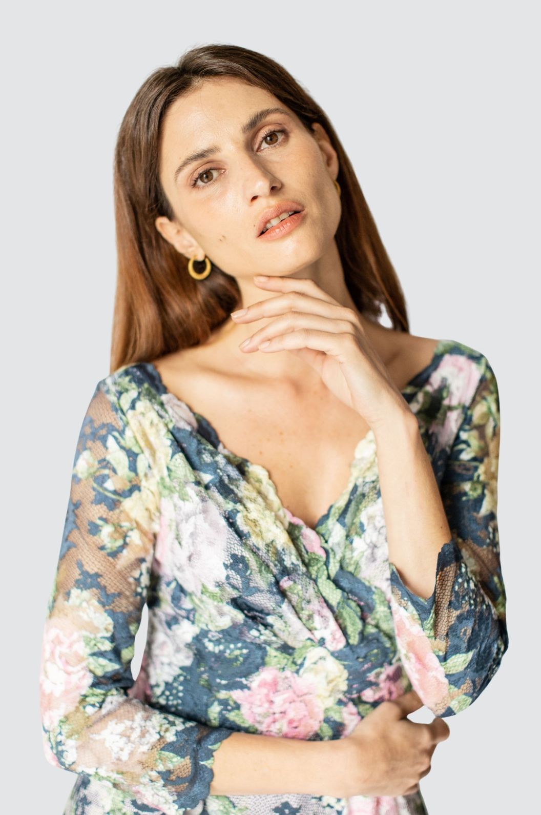 Flowery A-line Dress