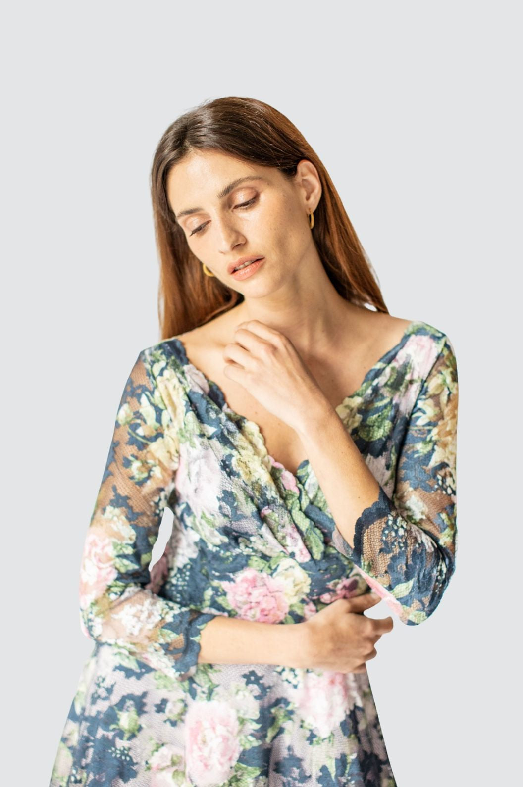 Flowery A-line Dress