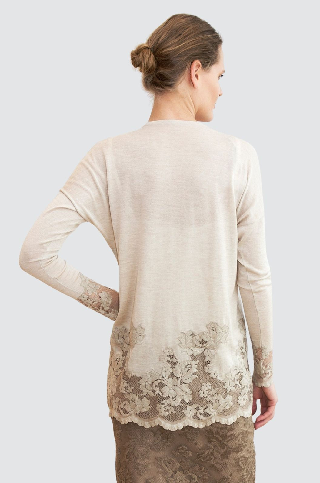 Cashmere & Lace Open Cardigan