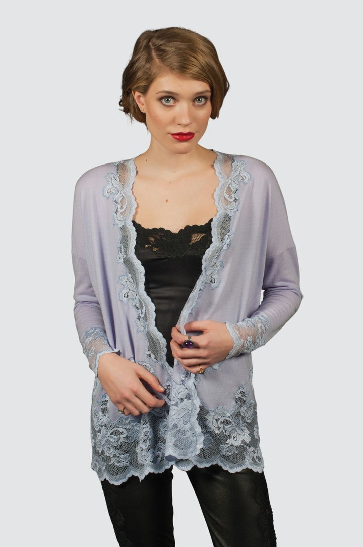 Cashmere & Lace Open Cardigan