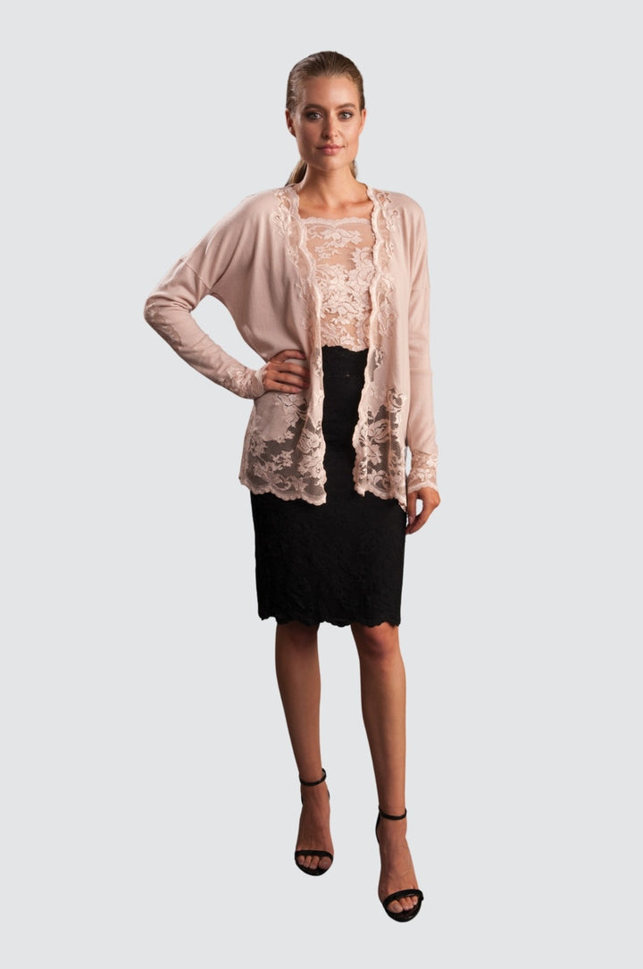 Cashmere & Lace Open Cardigan