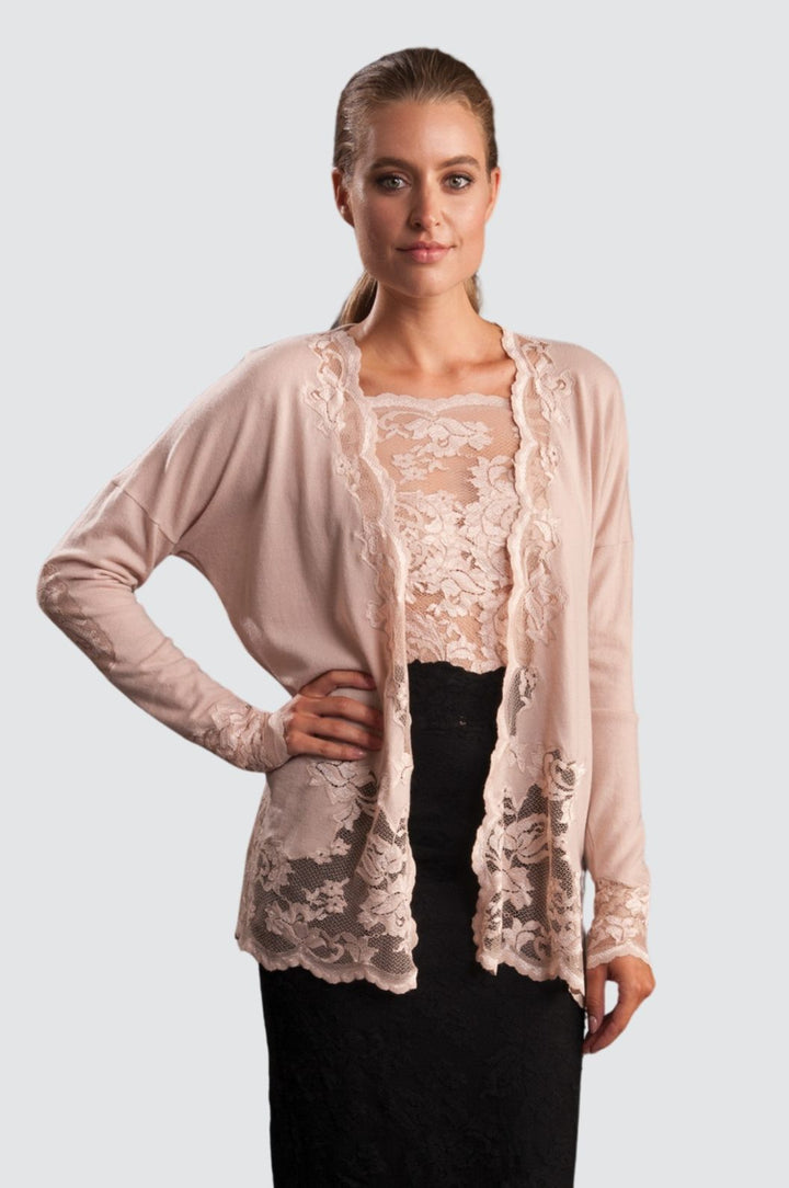 Cashmere & Lace Open Cardigan