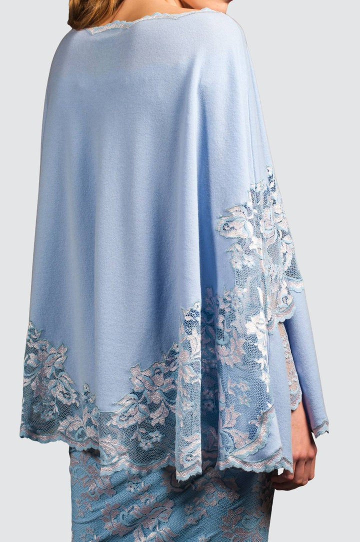 Cashmere Cape with Exquisite Lace Border