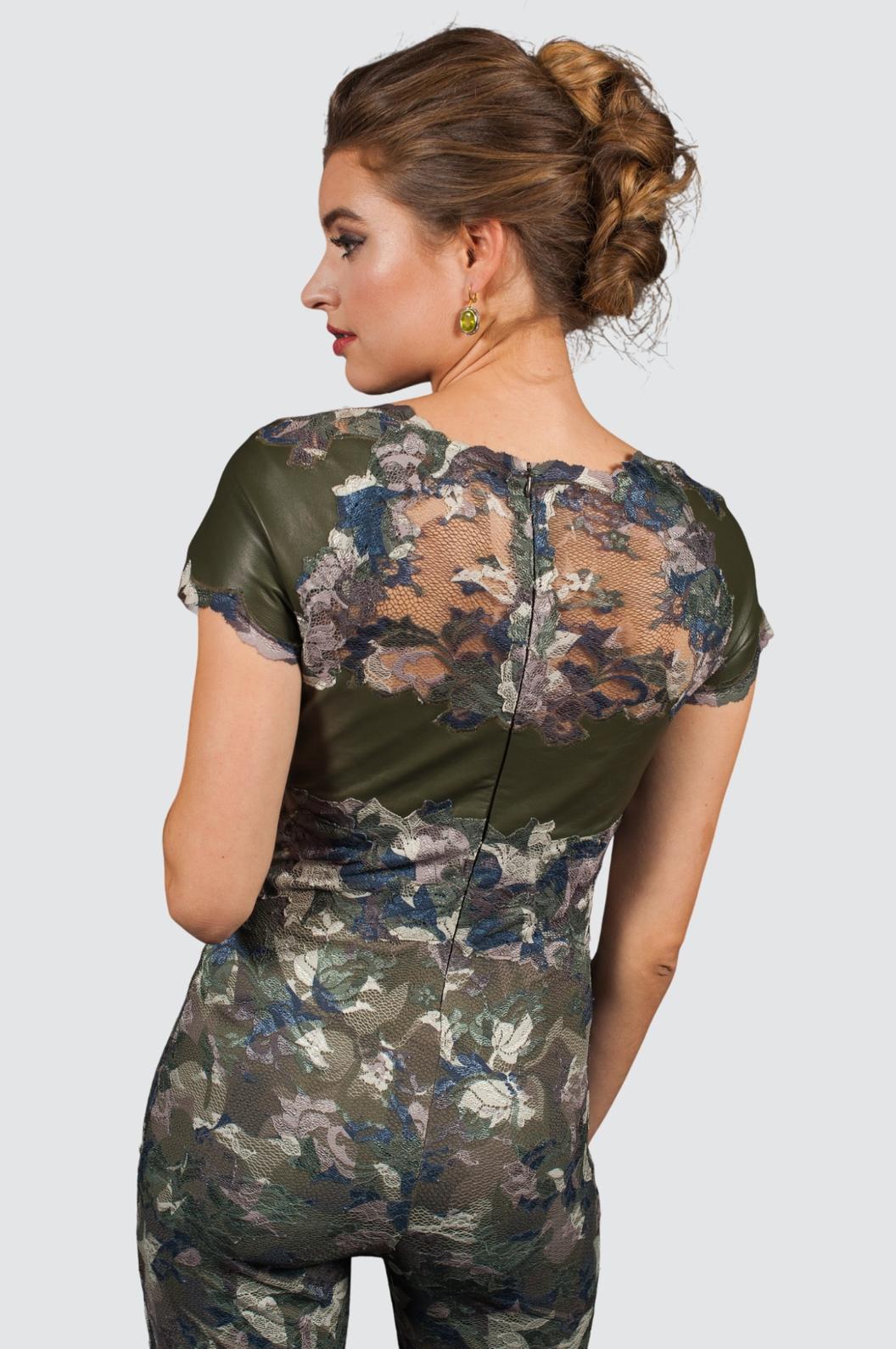 Leather & Lace Wide-Leg Jumpsuit