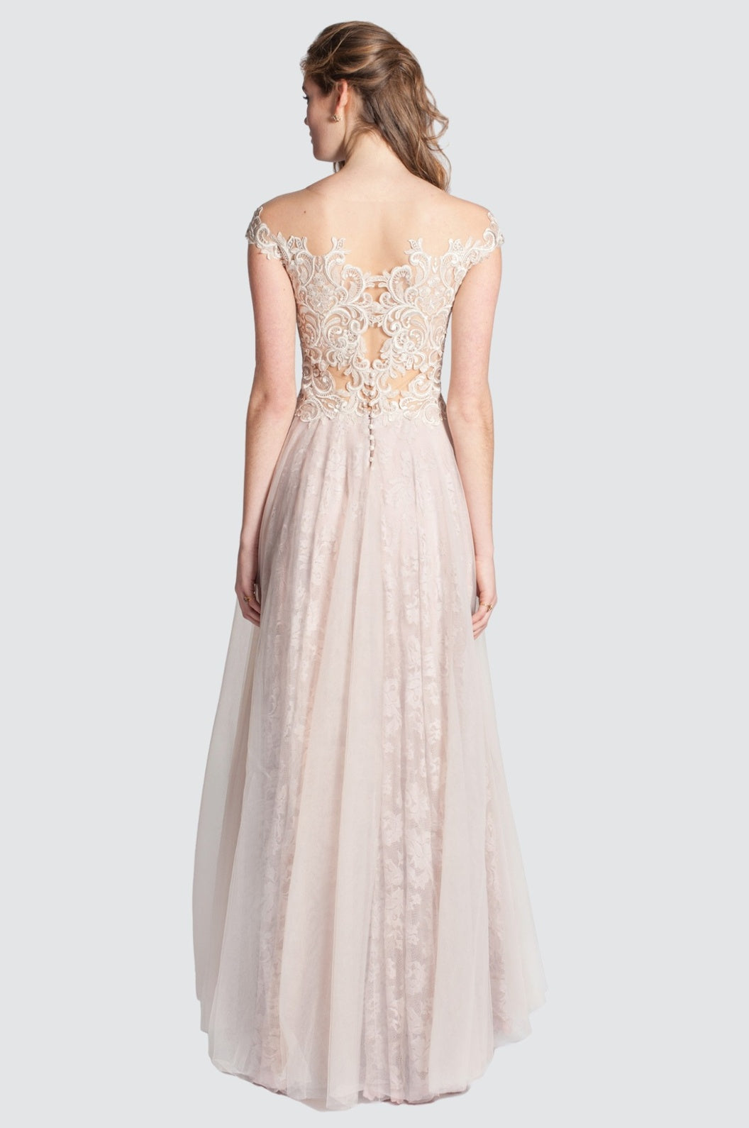 Lace & Tulle Gown with Embroidered Bodice