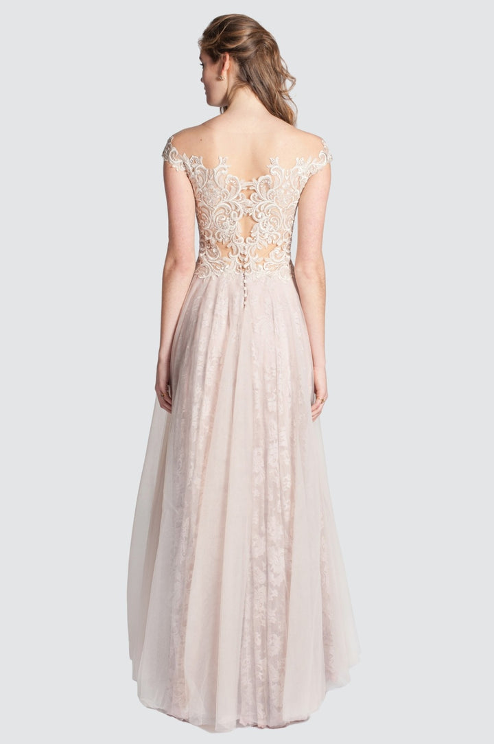 Lace & Tulle Gown with Embroidered Bodice