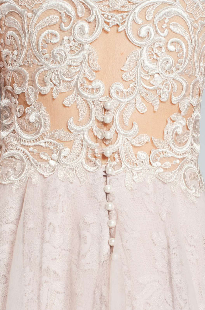 Lace & Tulle Gown with Embroidered Bodice